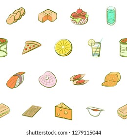 Various images set. Background for printing, design, web. Usable as icons. Seamless. Colored.