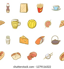 Various images set. Background for printing, design, web. Usable as icons. Seamless. Colored.