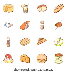 Various images set. Background for printing, design, web. Usable as icons. Colored.