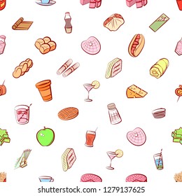 Various images set. Background for printing, design, web. Usable as icons. Seamless. Colored.