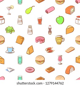 Various images set. Background for printing, design, web. Usable as icons. Seamless. Colored.