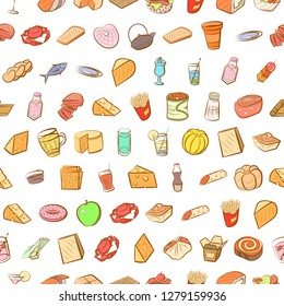 Various images set. Background for printing, design, web. Usable as icons. Seamless. Colored.