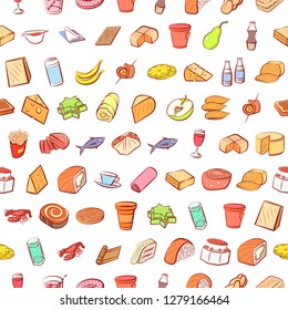 Various images set. Background for printing, design, web. Usable as icons. Seamless. Colored.