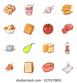 Various images set. Background for printing, design, web. Usable as icons. Colored.