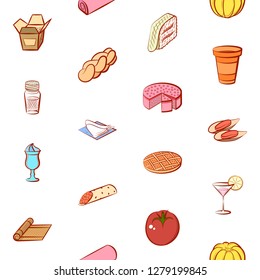 Various images set. Background for printing, design, web. Usable as icons. Seamless. Colored.