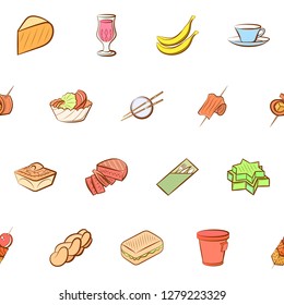 Various images set. Background for printing, design, web. Usable as icons. Seamless. Colored.