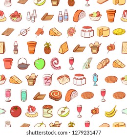 Various images set. Background for printing, design, web. Usable as icons. Seamless. Colored.