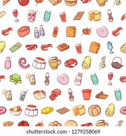 Various images set. Background for printing, design, web. Usable as icons. Seamless. Colored.