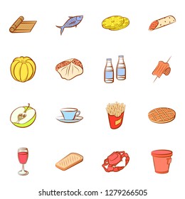 Various images set. Background for printing, design, web. Usable as icons. Colored.