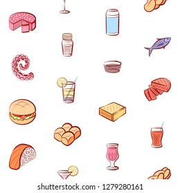 Various images set. Background for printing, design, web. Usable as icons. Seamless. Colored.