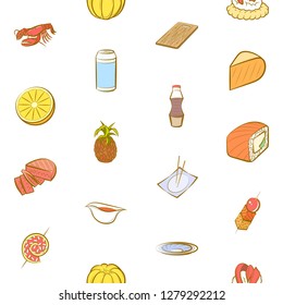 Various images set. Background for printing, design, web. Usable as icons. Seamless. Colored.