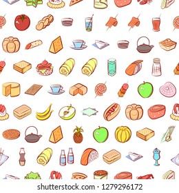 Various images set. Background for printing, design, web. Usable as icons. Seamless. Colored.