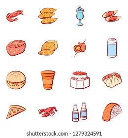 Various images set. Background for printing, design, web. Usable as icons. Colored.