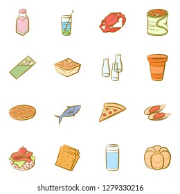 Various images set. Background for printing, design, web. Usable as icons. Colored.