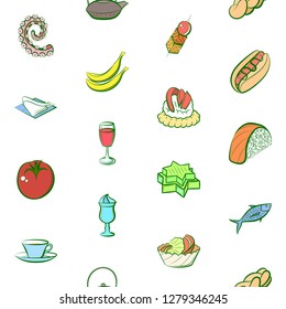 Various images set. Background for printing, design, web. Usable as icons. Seamless. Colored.