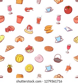 Various images set. Background for printing, design, web. Usable as icons. Seamless. Colored.