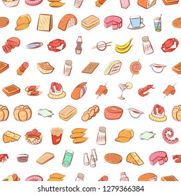 Various images set. Background for printing, design, web. Usable as icons. Seamless. Colored.