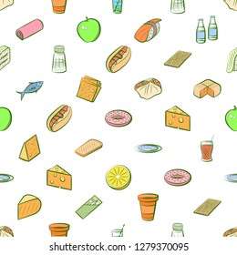 Various images set. Background for printing, design, web. Usable as icons. Seamless. Colored.