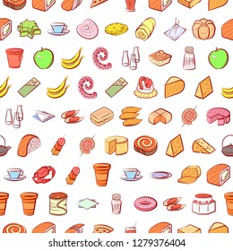Various images set. Background for printing, design, web. Usable as icons. Seamless. Colored.