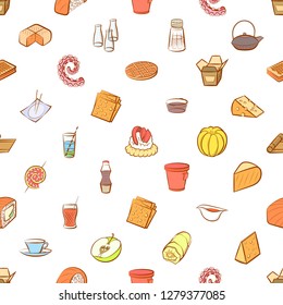 Various images set. Background for printing, design, web. Usable as icons. Seamless. Colored.