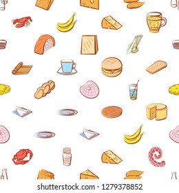 Various images set. Background for printing, design, web. Usable as icons. Seamless. Colored.