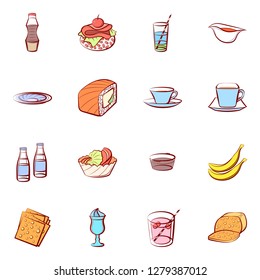 Various images set. Background for printing, design, web. Usable as icons. Colored.