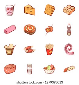 Various images set. Background for printing, design, web. Usable as icons. Colored.