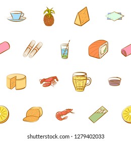 Various images set. Background for printing, design, web. Usable as icons. Seamless. Colored.