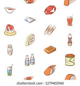 Various images set. Background for printing, design, web. Usable as icons. Seamless. Colored.