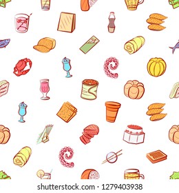 Various images set. Background for printing, design, web. Usable as icons. Seamless. Colored.