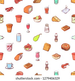 Various images set. Background for printing, design, web. Usable as icons. Seamless. Colored.