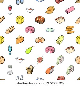 Various images set. Background for printing, design, web. Usable as icons. Seamless. Colored.