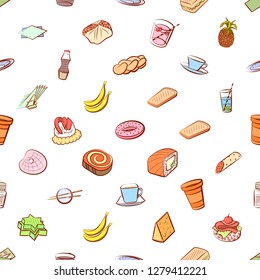 Various images set. Background for printing, design, web. Usable as icons. Seamless. Colored.