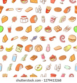 Various images set. Background for printing, design, web. Usable as icons. Seamless. Colored.