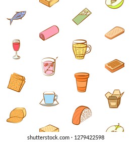 Various images set. Background for printing, design, web. Usable as icons. Seamless. Colored.