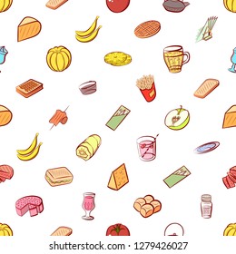 Various images set. Background for printing, design, web. Usable as icons. Seamless. Colored.