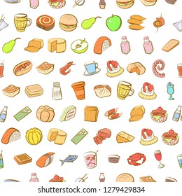 Various images set. Background for printing, design, web. Usable as icons. Seamless. Colored.