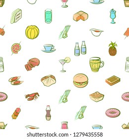 Various images set. Background for printing, design, web. Usable as icons. Seamless. Colored.