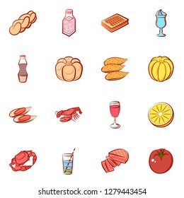 Various images set. Background for printing, design, web. Usable as icons. Colored.