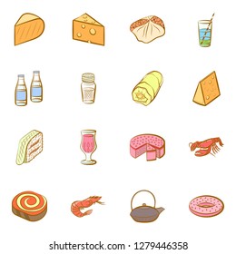 Various images set. Background for printing, design, web. Usable as icons. Colored.