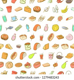 Various images set. Background for printing, design, web. Usable as icons. Seamless. Colored.