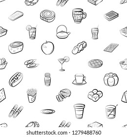 Various images set. Background for printing, design, web. Usable as icons. Seamless. Monochrome binary, black and white.