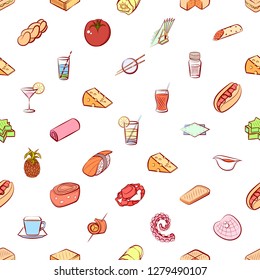 Various images set. Background for printing, design, web. Usable as icons. Seamless. Colored.