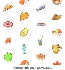 Various images set. Background for printing, design, web. Usable as icons. Seamless. Colored.