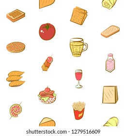 Various images set. Background for printing, design, web. Usable as icons. Seamless. Colored.