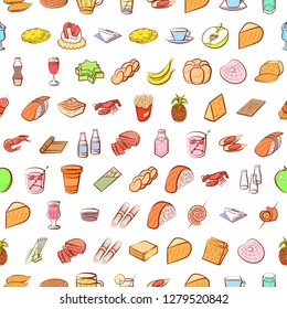 Various images set. Background for printing, design, web. Usable as icons. Seamless. Colored.