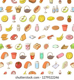 Various images set. Background for printing, design, web. Usable as icons. Seamless. Colored.