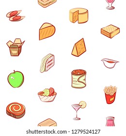 Various images set. Background for printing, design, web. Usable as icons. Seamless. Colored.