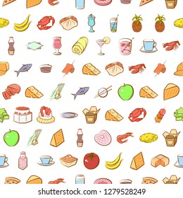Various images set. Background for printing, design, web. Usable as icons. Seamless. Colored.
