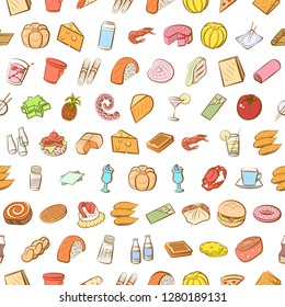 Various images set. Background for printing, design, web. Usable as icons. Seamless. Colored.